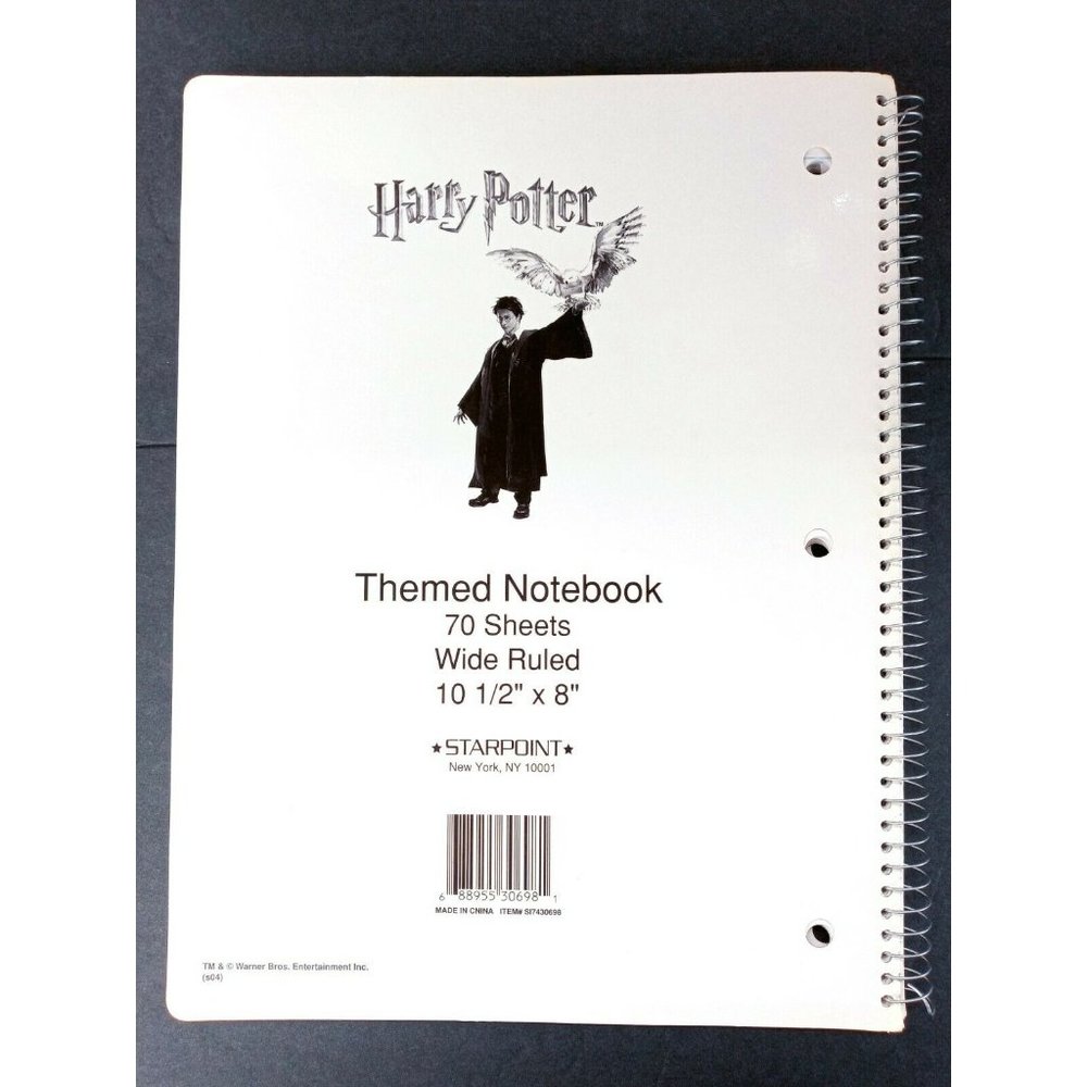 Harry Potter Spiral Notebook Vintage 54 Pages Wide Ruled 10.5" x 8" Wand Wizard - Picture 2 of 5